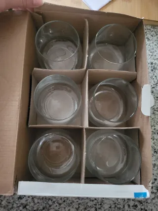 Set de 6 vasos de cristal