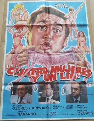 Lote 4 Carteles:"Cuatro Mujeres y un Lío" Año 1985