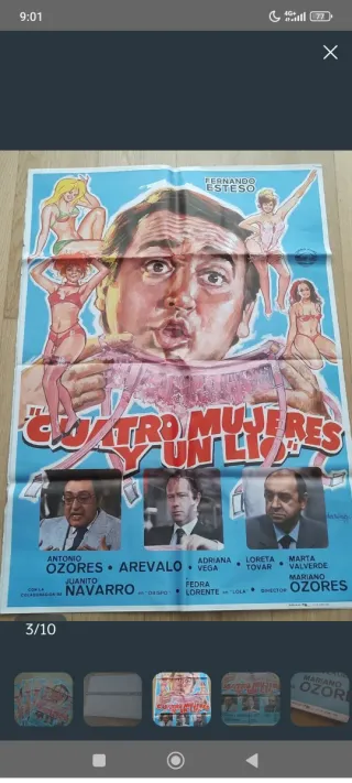 Lote 4 Carteles:"Cuatro Mujeres y un Lío" Año 1985