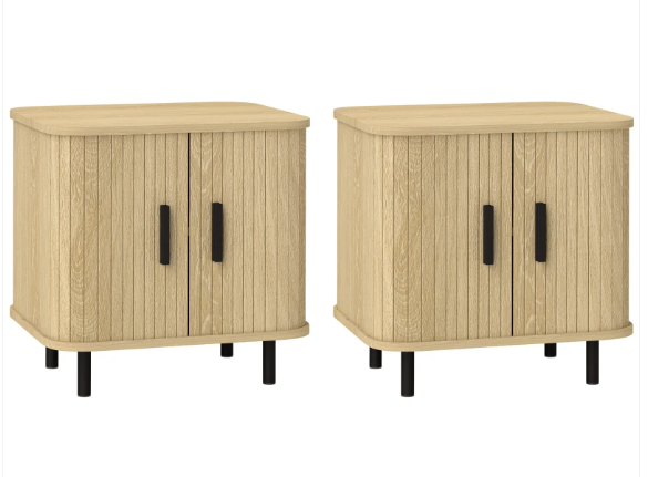 Pack 2 Mesitas Noche Madera Puertas