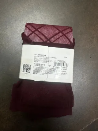 Calze Calzedonia S bordeaux ricamate a rombo