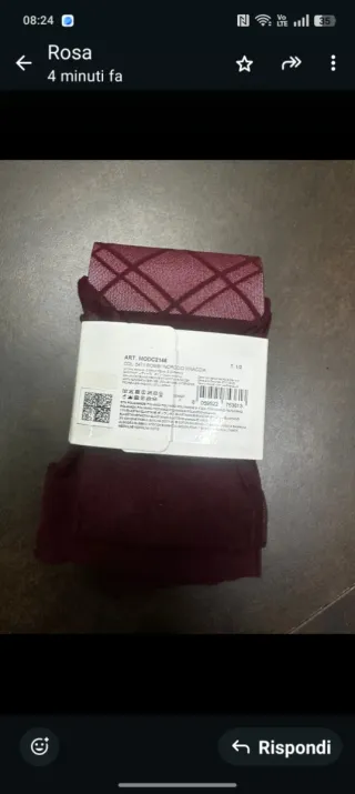 Calze Calzedonia S bordeaux ricamate a rombo