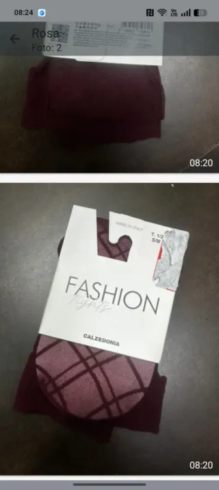 Calze Calzedonia S bordeaux ricamate a rombo