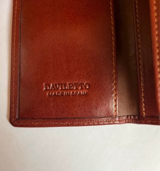 Cartera Llavero Tarjetero D&V Marrón Cuero