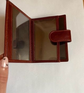 Cartera Llavero Tarjetero D&V Marrón Cuero