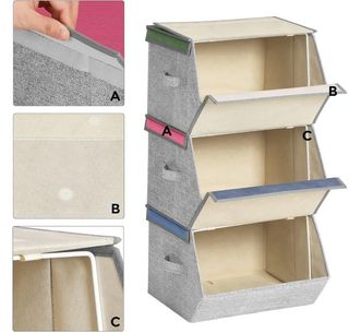 SONGMICS Caja Almacenaje Tela Infantil
