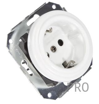 Base presa terra laterale in porcellana Fontini