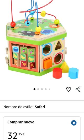 Small Foot Pequeño Pie Company 4244 - Habilidades motoras Cubos Safari Juguete