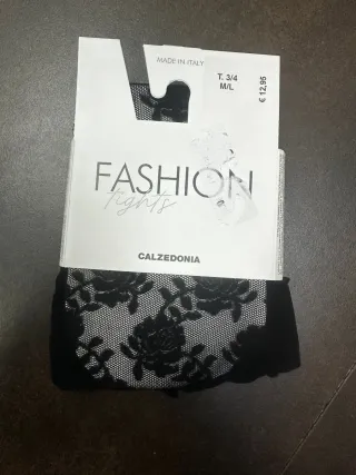 Calze Calzedonia pizzo nero ricamate taglia ML