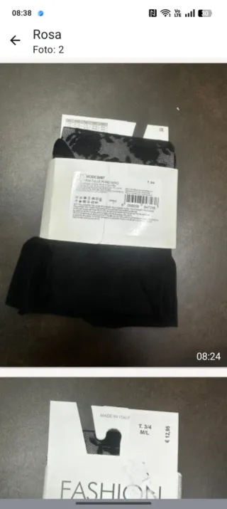 Calze Calzedonia pizzo nero ricamate taglia ML