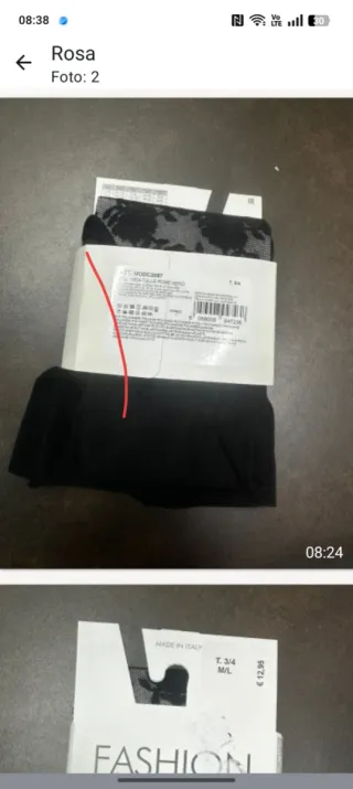 Calze Calzedonia pizzo nero ricamate taglia ML