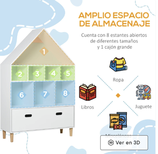 Estantería Infantil Madera Casa