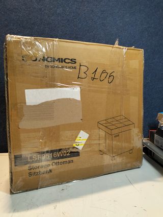 Puff Almacenaje 37L 38x38x40 cm Beige SONGMICS LSF0516W02