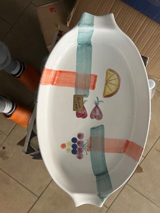 Pirofila ceramica decorata frutta