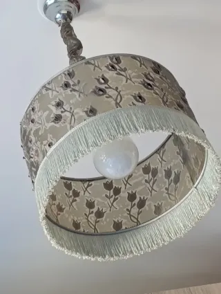 Lámpara Techo Vintage Tela y Metal