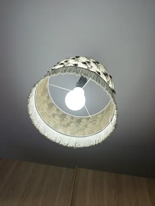 Lámpara Techo Vintage Tela y Metal