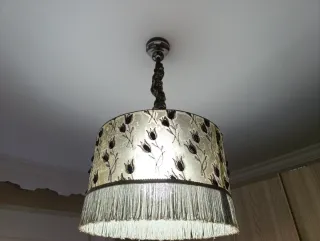 Lámpara Techo Vintage Tela y Metal