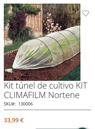 Kit túnel cultivo Climafilm Nortene 1,2x3,5 m