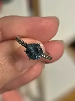 Anillo Pandora Azul Plata