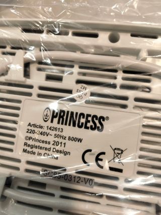 Tostadora Princess Simply White 2 Rebanadas 800W Blanco