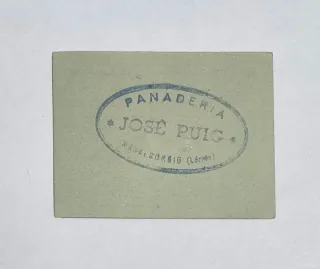 Vale 3 Kilos Panadería José Puig Oriol 1937