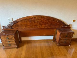 Cabecero y mesillas chapa raíz