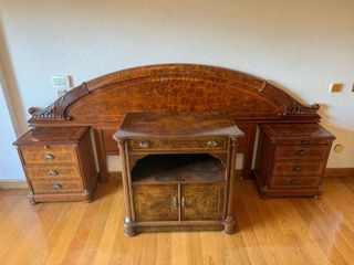 Cabecero y mesillas chapa raíz