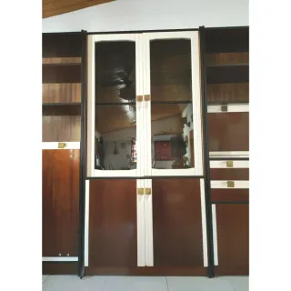 Mueble modular madera y cristal Años 70