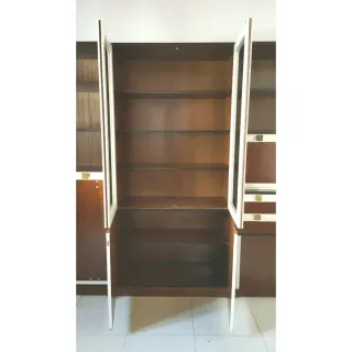 Mueble modular madera y cristal Años 70