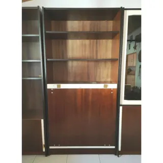 Mueble modular madera y cristal Años 70