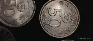 6 Monedas 50 Pesetas España 1980