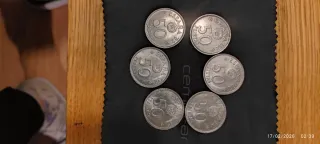 6 Monedas 50 Pesetas España 1980