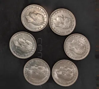 6 Monedas 50 Pesetas España 1980