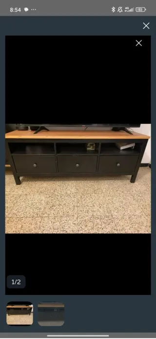 Mueble TV Ikea Madera Metal Negro Marrón