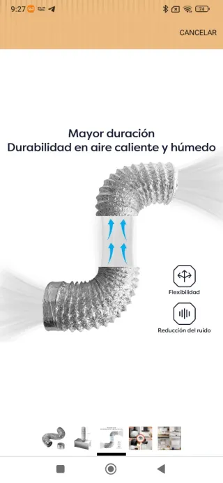 Manguera Flexible CIARRA CBAL150 Campana extractor