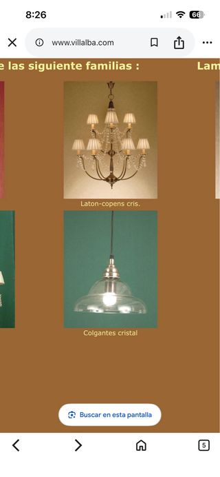 Lámpara de techo Villalba tulipa cristal