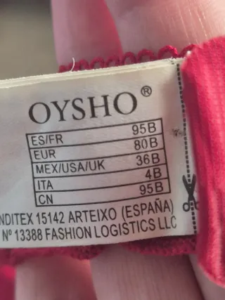 Sujetador push-up Oysho rojo