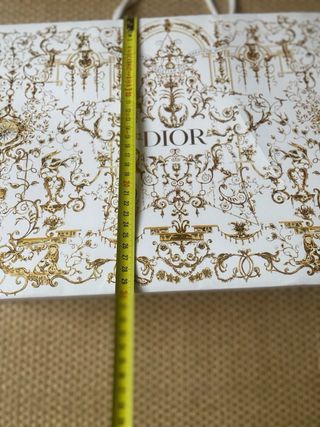 Saco de papel Dior Novo Dourado e Branco