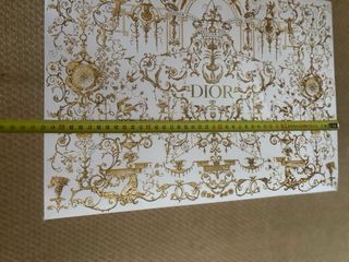 Saco de papel Dior Novo Dourado e Branco
