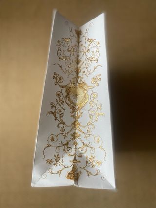 Saco de papel Dior Novo Dourado e Branco