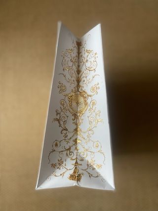 Saco de papel Dior Novo Dourado e Branco