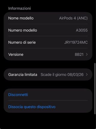 Apple AirPods 4 ANC Cancellazione Rumore