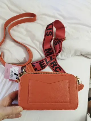 Borsa Marc Ellis arancione tracolla logo