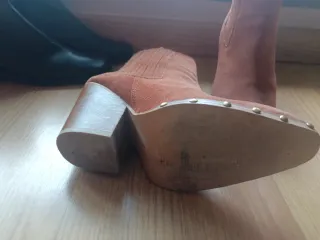 Lote botines piel marrón y negros T.37