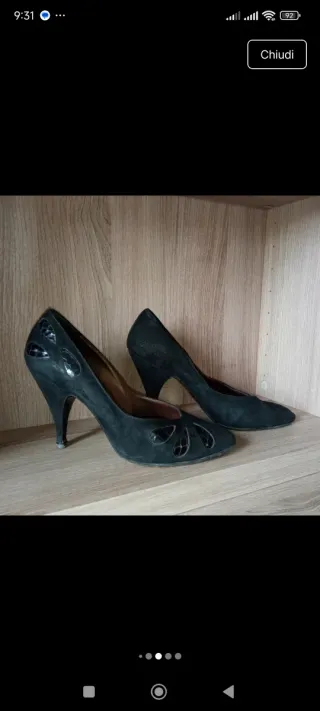 Décolleté Valentino nere n.35 vero cuoio