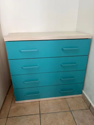 Cama elevada con escritorio (+ 2 cajoneras)