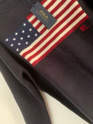 Jersey Polo Ralph Lauren con bandera USA – Azul ma