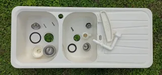 Fregadero resina 2 senos con escurridor