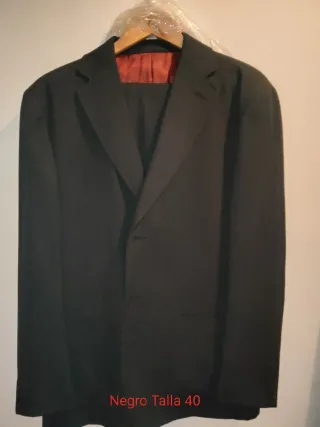 Traje Chaqueta y Chaleco Talla 50 Gris y Azul