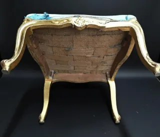 Sillón Antiguo Estilo Luis XV Dorado